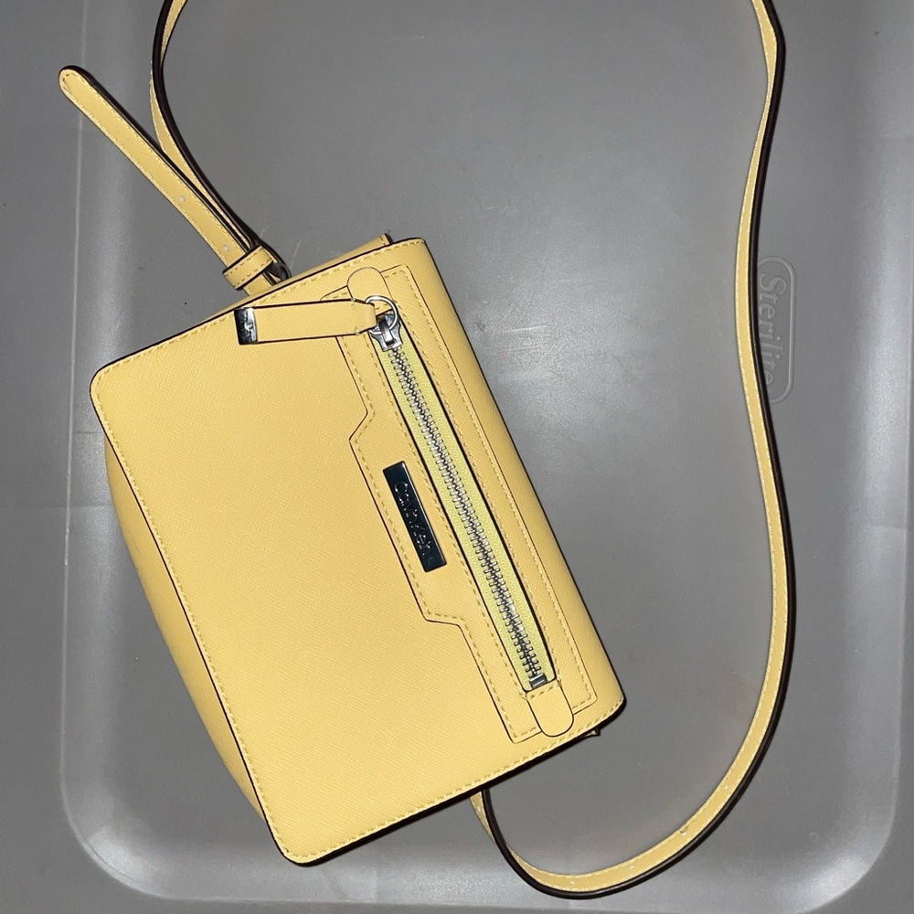 Calvin Klein Small Yellow Purse With Adjustable Strap